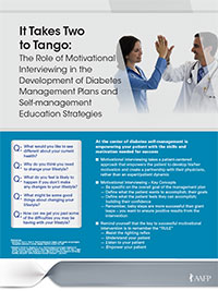 Panel 2: IT TAKES TWO TO TANGO: THE ROLE OF MOTIVATIONAL INTERVIEWING IN DEVELOPMENT OF SUCCESSFUL DIABETES MANAGEMENT PLANS 